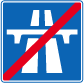 End of motorway road sign