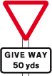 Distance to GIVE WAY sign ahead 