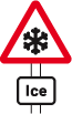 Risk of ice road sign
